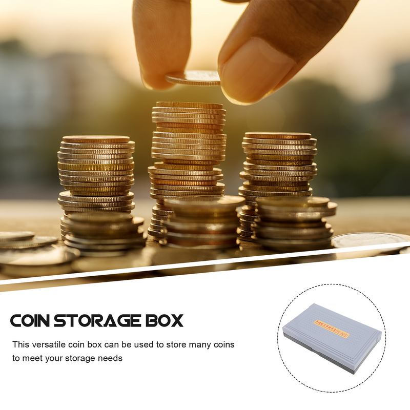 Coin Storage Box Daily Use Container Multi-grid Supermarket Accessory Case Bank Coins Bins