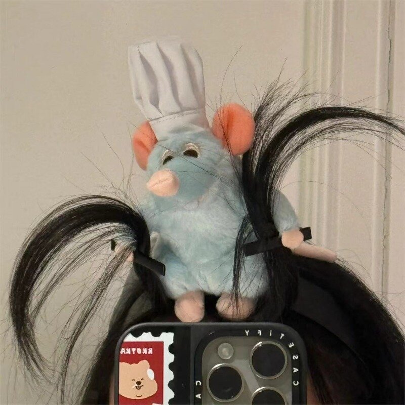Ratatouille 귀여운 플러시 헤어밴드, 귀여운 머리띠, 챙이 넓은 머리핀, 사진 머리 장식, 창의력 소녀 선물