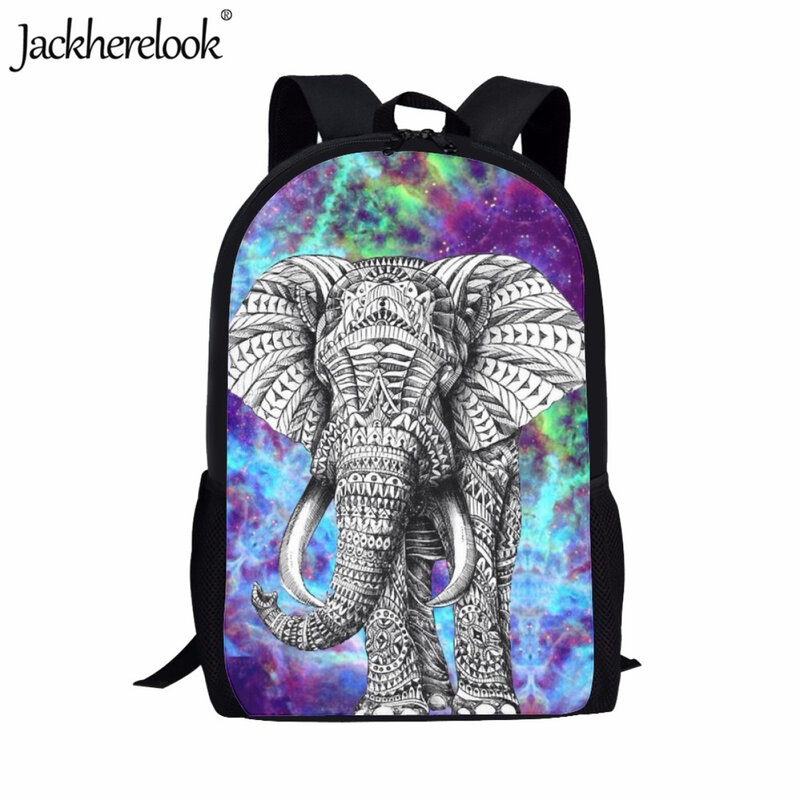 Jackherelook Large Capacity Student School Bag Fashion Trend New Polynesian Elephant Backpack for Teen Practical Travel Book Bag