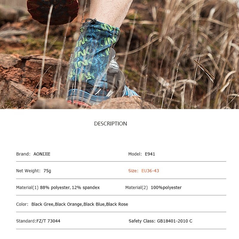 Aonijie – couvre-chaussures unisexe, résistant au sable, épais, résistant à l'usure, équipement de sport pour la course à pied, la randonnée, l'alpinisme