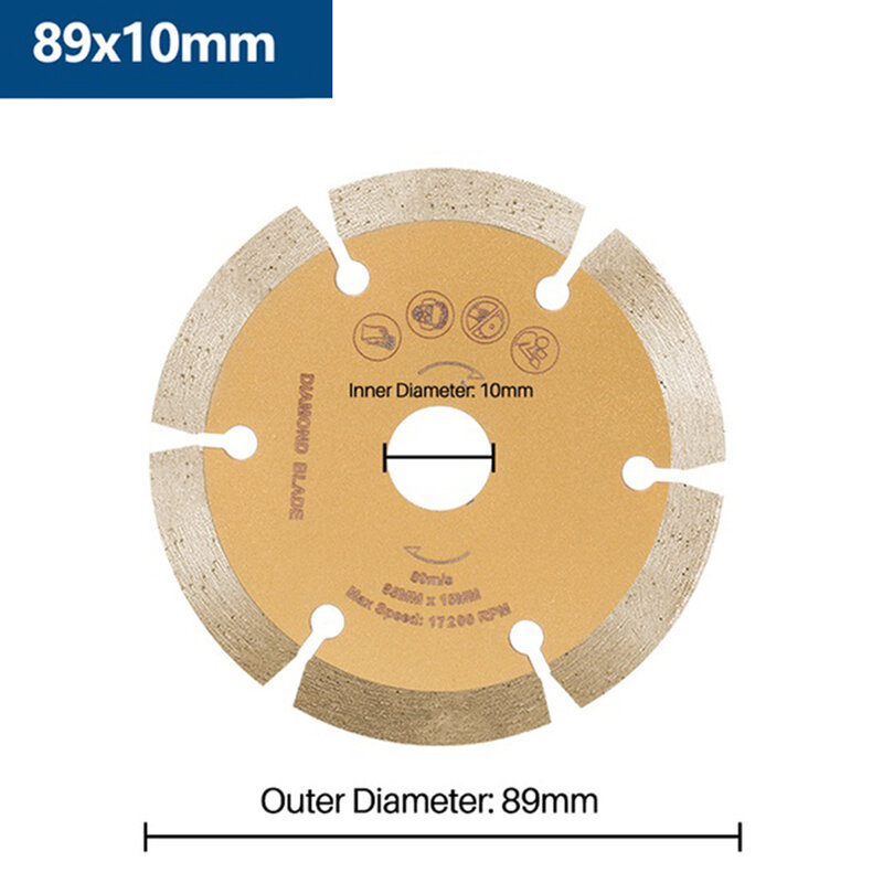 1 pçs diamante lâmina de serra 85/89mm 10/15mm diâmetro disco de corte seco & molhado para ângulo moedor lâmina concreto corte madeira
