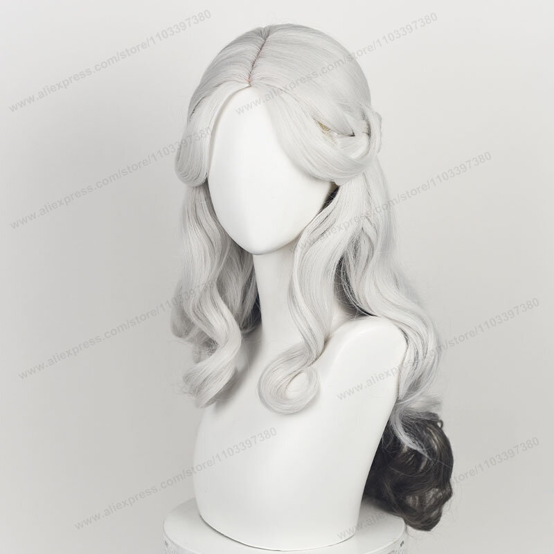 Identität v ada Mesmer Cosplay Perücke 66cm lockige Welle schwarz graues Haar Cosplay Anime Cosplay hitze beständige synthetische Perücken