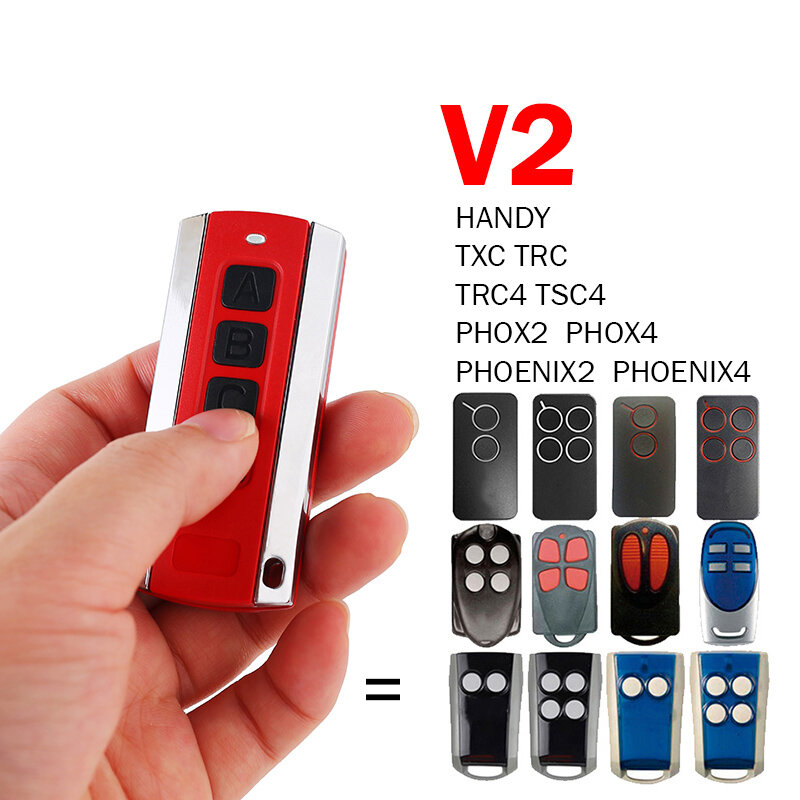 V2 Phoenix Phox 2 4 Phoenix2 Phox4 Phox4 Trc4 Tsc4 Txc Trc Handige Afstandsbediening Garagedeur Opener 433.92Mhz Kloon Exemplaar