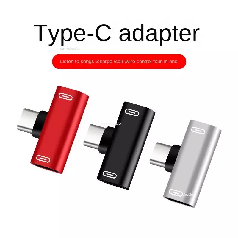 Divisor USB tipo C 2 en 1 macho a hembra tipo C Dual, adaptador de cargador de auriculares, convertidor divisor