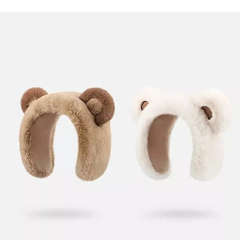2024 New Women's Earmuffs Cartoon Little Bear Warm Earmuffs Winter New Cute Student Warm Ear Protector Cold Ear Cover Ear Cover