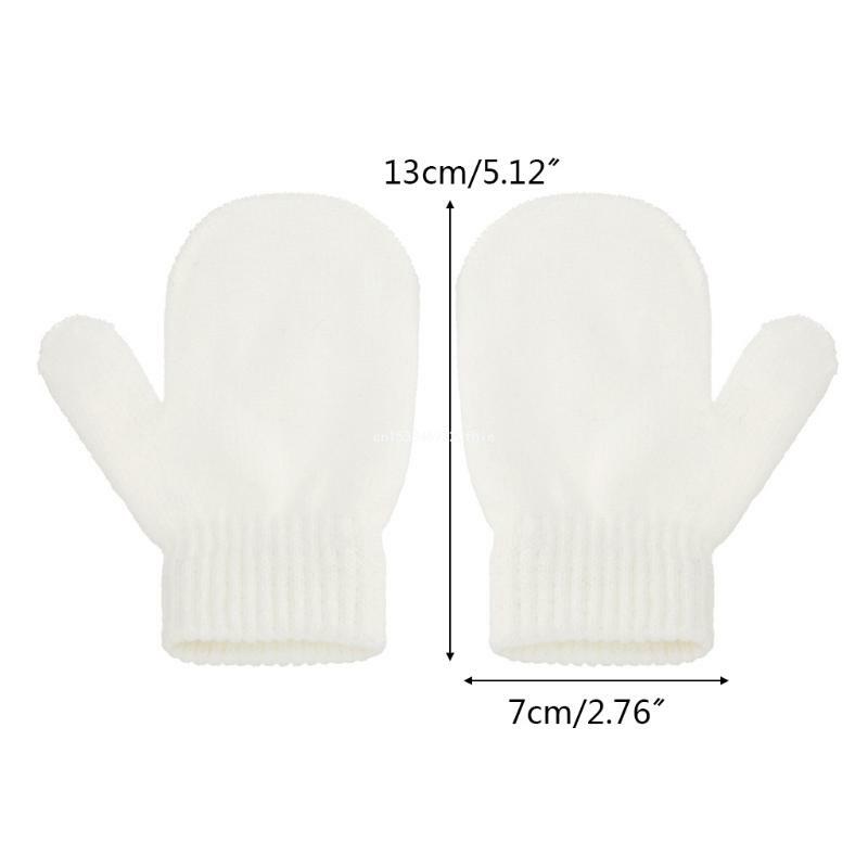 1 paire d'hiver BabyKids tricot mitaines tout-petits couleur unie chaud doigt complet gants/