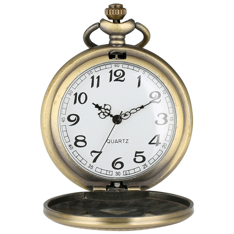 Unisex Retro Quartz relógio de bolso, oco Out, cinco estrelas padrão, colar analógico, corrente com pingente, pentagrama, relógio antigo