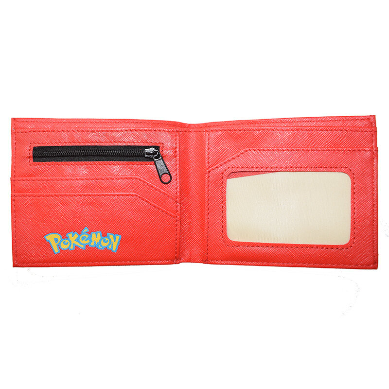 Portefeuille Pokémon Go avec poche à monnaie, sac à main court, cadeau pour garçons et filles, Pikachiu, Gengar, Kabigon, Salamèche, dessin animé
