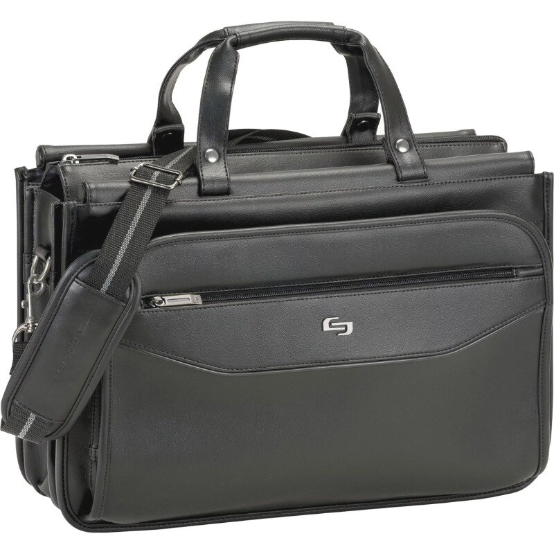 US Luggage Triple Gusset Laptop Briefcase, 1, Black