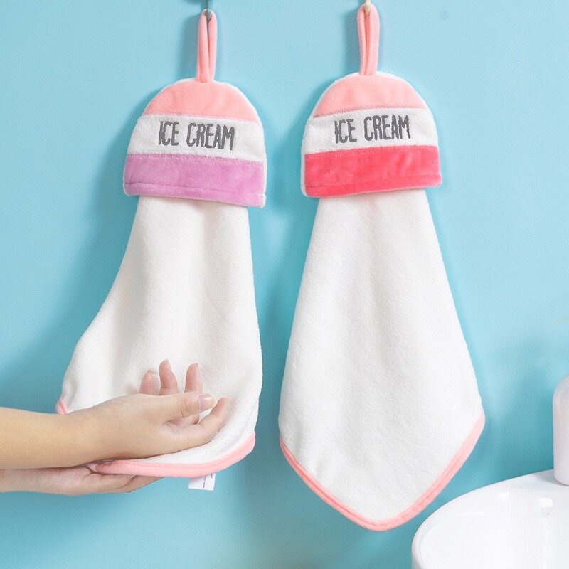 Korean Wipe Hand Towel Soft Thicken Coral Fleece Super Absorbent Quick Dry Children Terry Towels Kitchen Bathroom Japanese