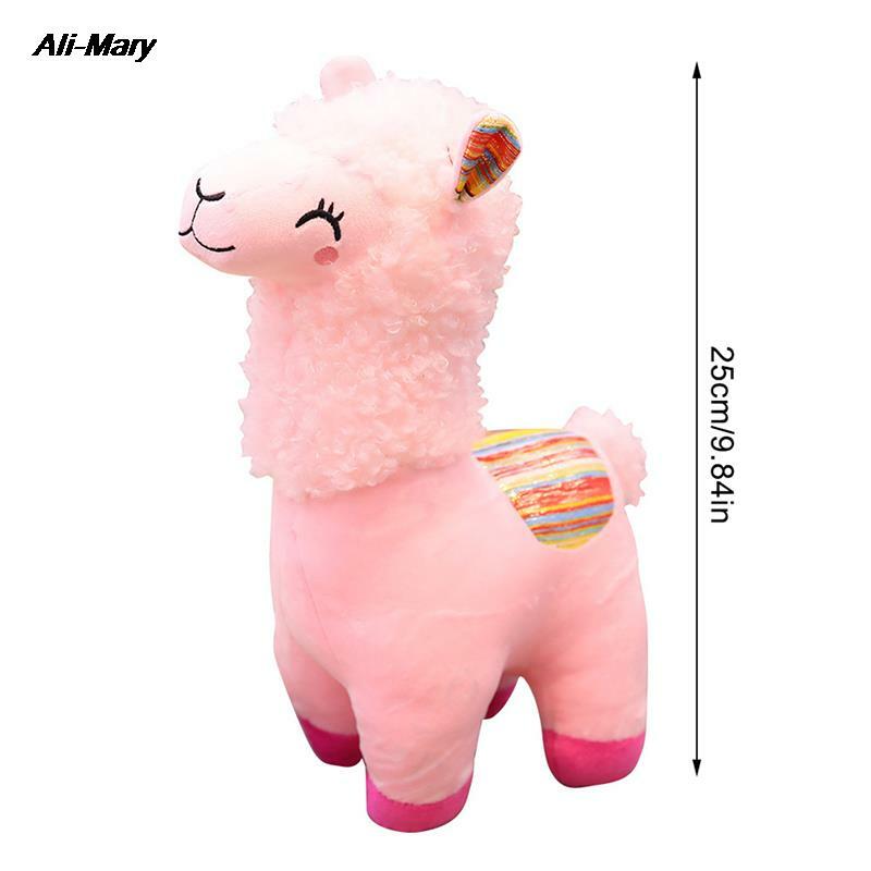 25cm urocza lalka uśmiech pasek Alpaca Liama pluszowe zwierzęta zabawka wypchana lalka dzieci zabawki urodziny prezenty