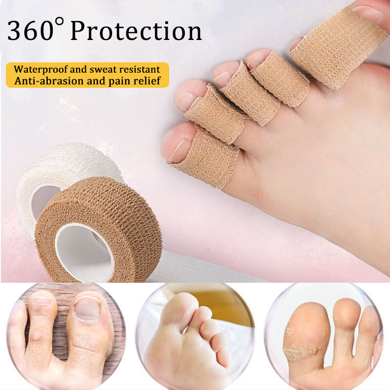 Parches protectores de talón para pies, pegatinas autoadhesivas elásticas para aliviar el dolor de dedos, cojín antidesgaste para el cuidado de los pies, 1 rollo