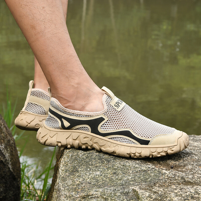 Golden Sapling sepatu pantofel Retro pria, sneaker santai kasual bernafas musim panas nyaman untuk luar ruangan
