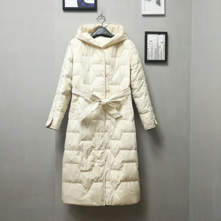 LMESS – manteaux longs en duvet de canard blanc pour femme, 2022, hiver