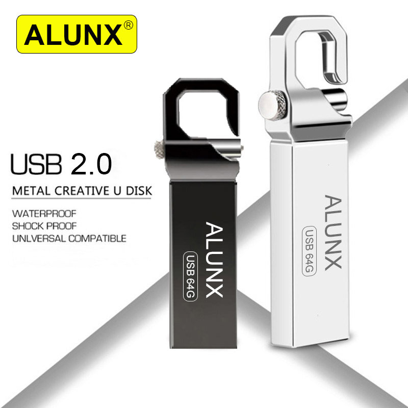 ALUNX-Clé usb 100% authentique en métal, support à mémoire de 4 gb 32gb 16 gb 8gb 64 gb 128gb 128gb