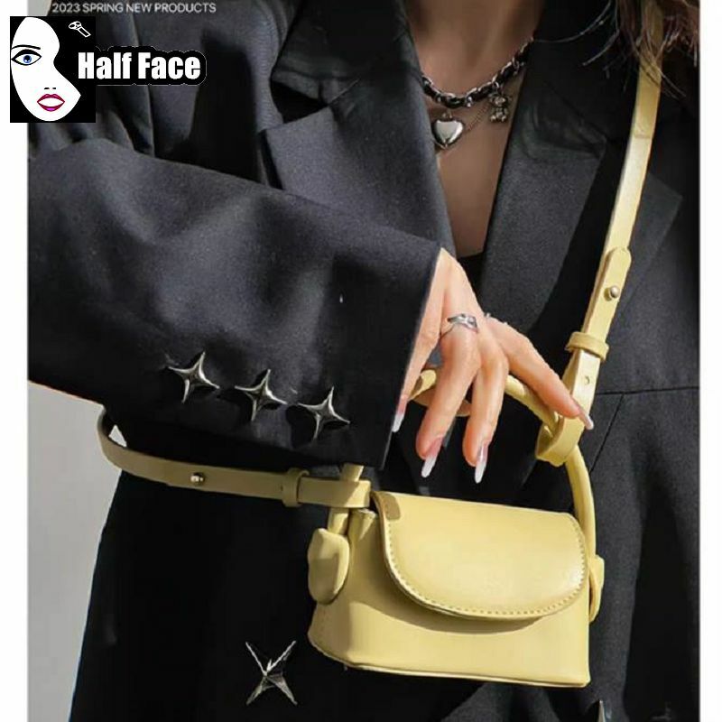 Y2K tas selempang serbaguna wanita, tas jinjing satu bahu Punk Gotik, desain canggih ketiak Lolita desain Mini