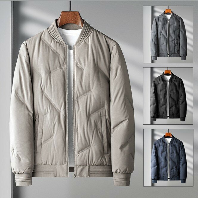 Мужское короткое пальто на белом утином пуху, свободного покроя, TBE 123-159, зима 2022