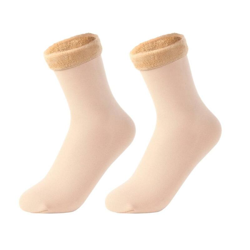 Winter Snow Socks Women Men Velvet Thickened Medium Floor Solid Floor Sleep Socks Thermal Socks Dropshpping Cashmere Color B1g4