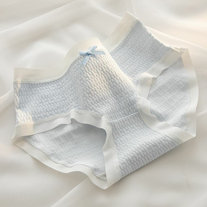Roupa íntima confortável de malha oca para mulheres, cuecas de algodão puro, calcinha simples de cintura média