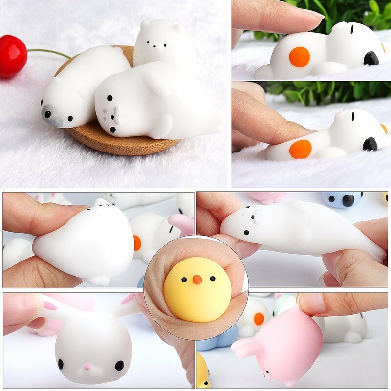5Pcs/lot Random Non-repetition Mini Decompression Toys Cute Animal Antistress Ball Squeeze Mochi Toys  For Kids Adults Gifts