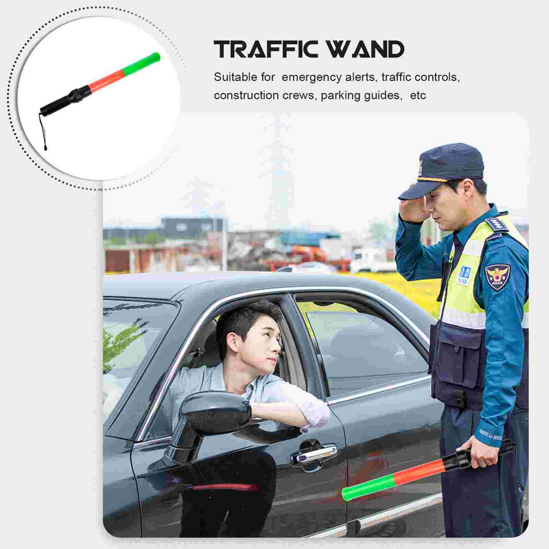 Varita de tráfico de seguridad, luz Led roja y verde, advertencia de marcación aérea, correa de muñeca, cordón, asistente de estacionamiento, tráfico