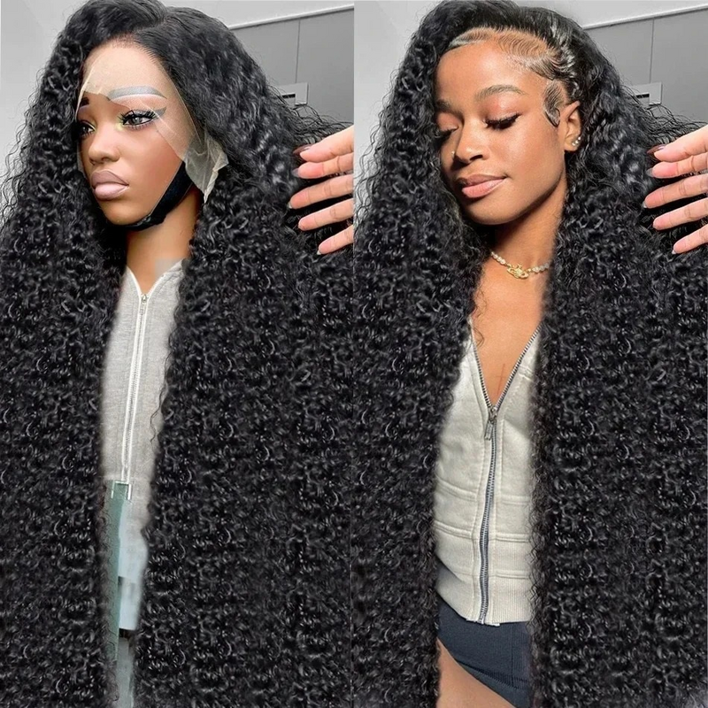 Peluca de cabello humano rizado con malla Frontal para mujer, postizo de pelo brasileño con densidad de 180, 13x4, 40 pulgadas, 13x6, Hd
