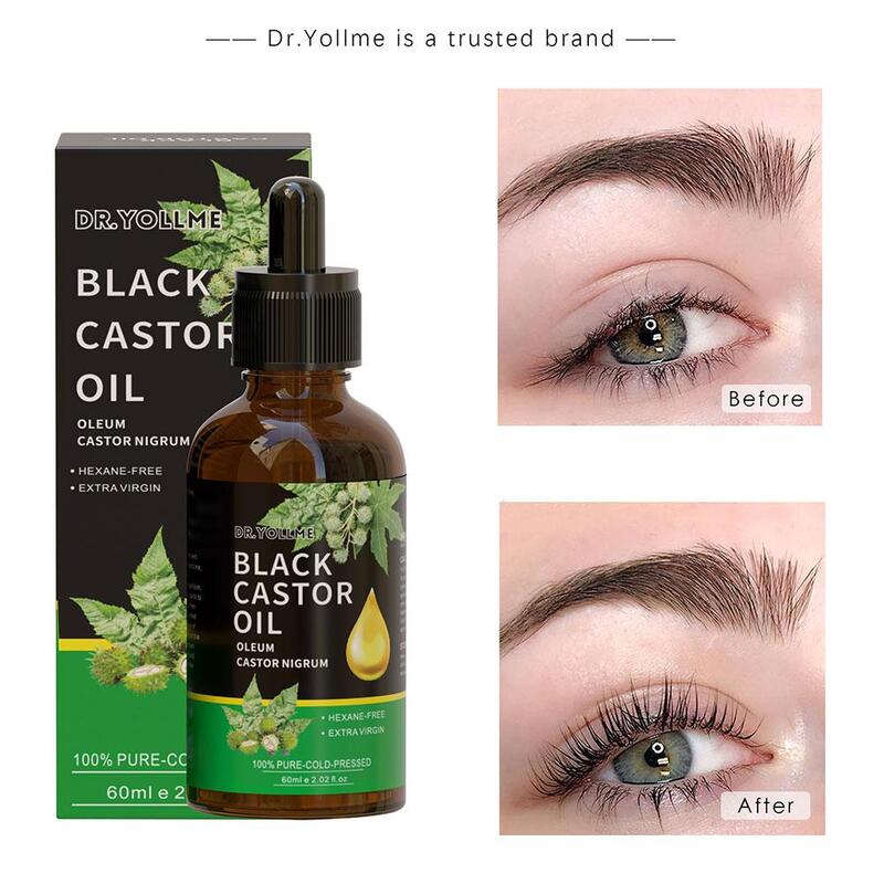 Black Castor Oil Nourishes Skin Massage Essential Oil Growth Products Prevents Care Skin Aging Eyebrows Hair V9i0