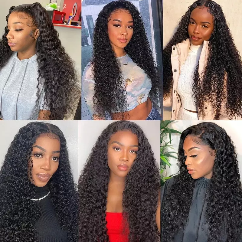 Loose Wave Glueless Soft Natural Black Color 26“Long 180Density Kinky Curly Lace Front Wig For Women With Baby Hair Preplucked