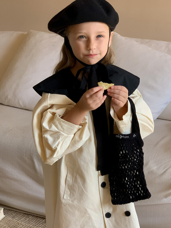 Manteau Mi-long avec Ceinture de Taille pour Enfant, Coupe-Vent, Châle Imperméable, Cape, Parent-Enfant, 2-12 Ans, Automne 2023