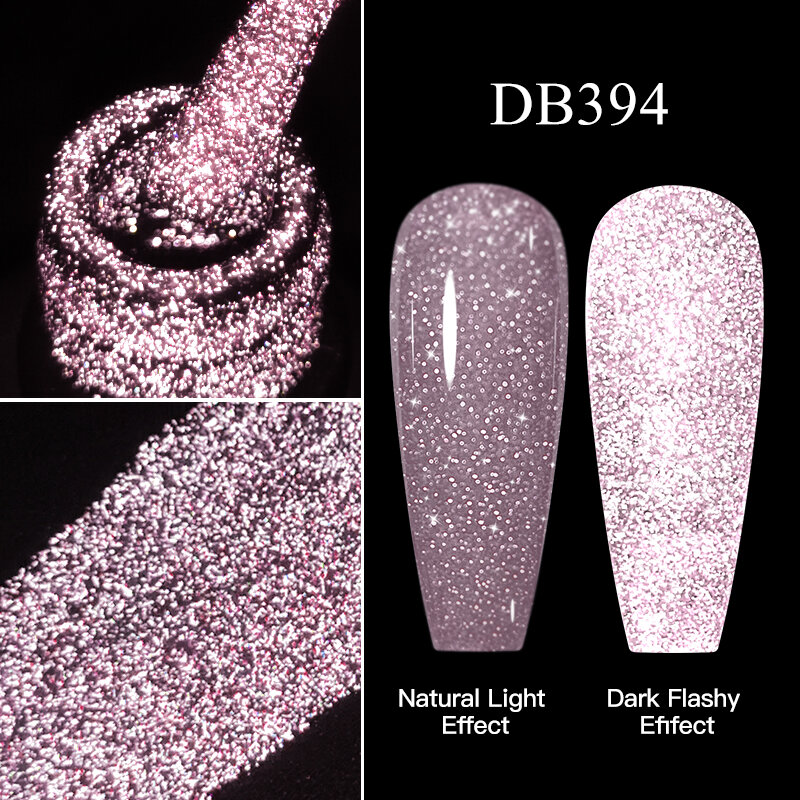 Mtssii-Semi-permanente Gel Glitter Reflexivo, Esmalte Rosa Espumante, Soak Off, Gel UV das unhas, Nail Art Decoração
