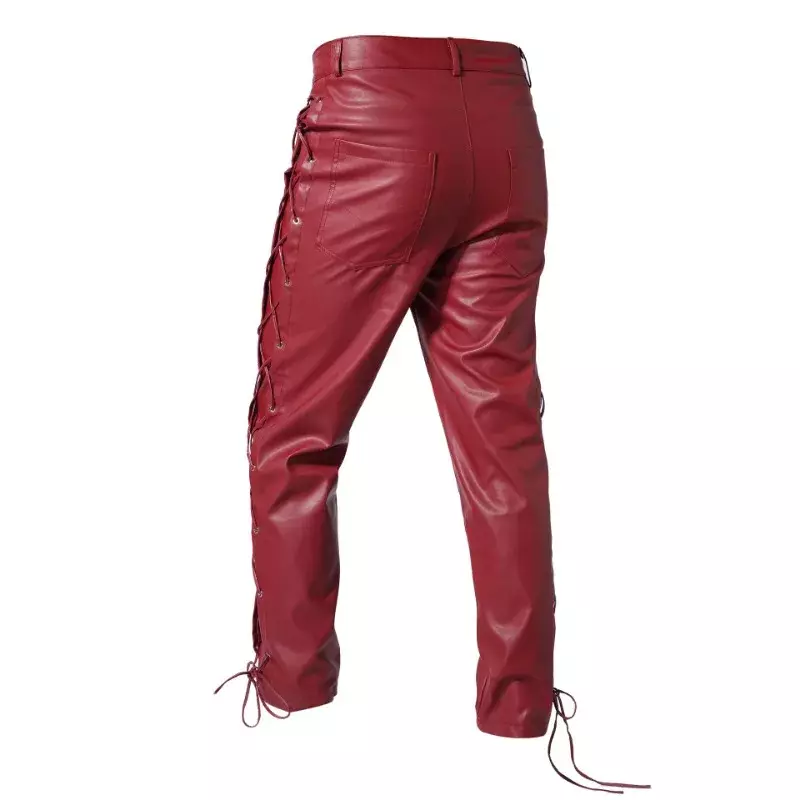 Pantalon en cuir monochrome pour homme, pantalon décontracté polyvalent, carillon à la mode, beau et à la mode