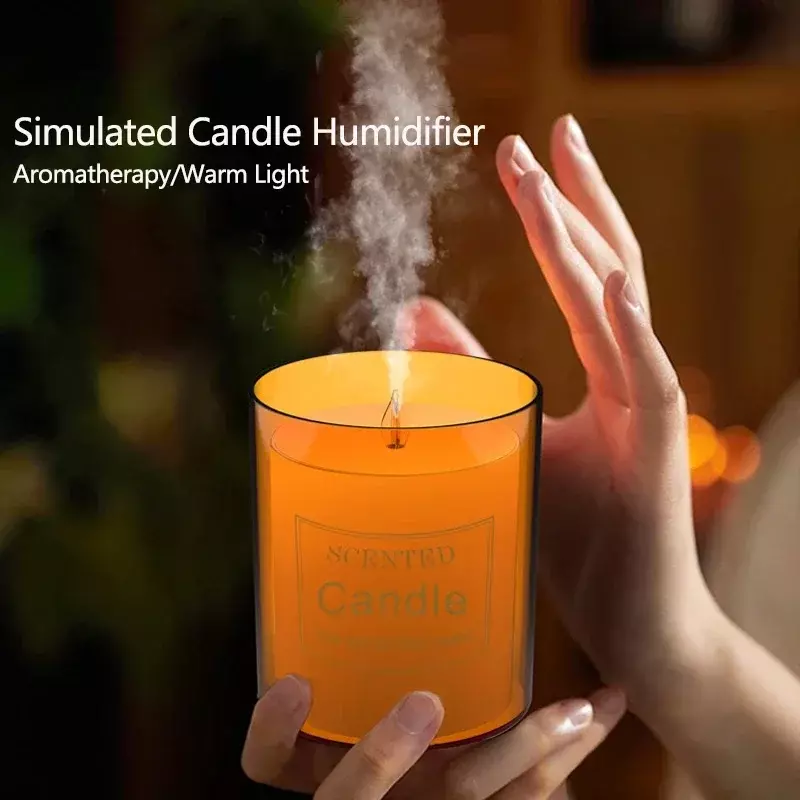 Simulated Candle Air Humidifier Essential Oil Aromatherapy Diffuser 150ml for Office Home Bedroom Gift Yoga USB Humificador