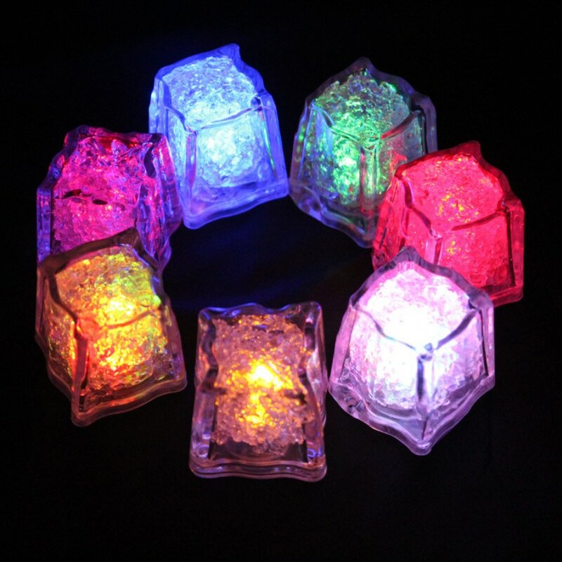 Led Lights Polychrome Flash Party Lights LED Glowing Ice Cubes Blinking Flashing Decor Light Up Bar Club Wedding