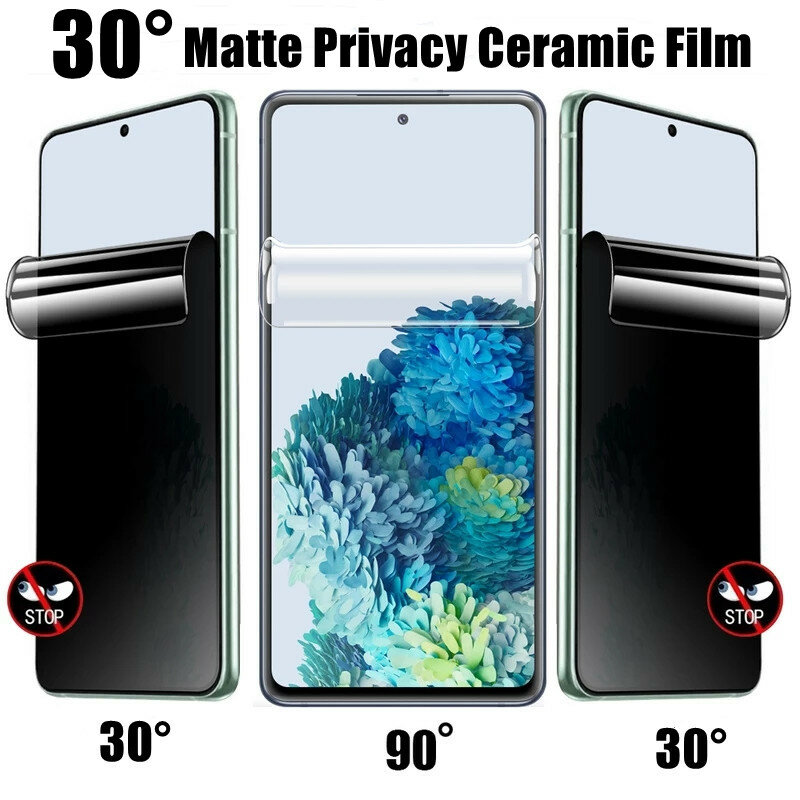 Proteggi schermo Privacy in ceramica opaca per Samsung Galaxy S21 S20 S22 S23 S24 Ultra FE Note 20 9 8 10 S9 S10 Plus pellicola Anti spia