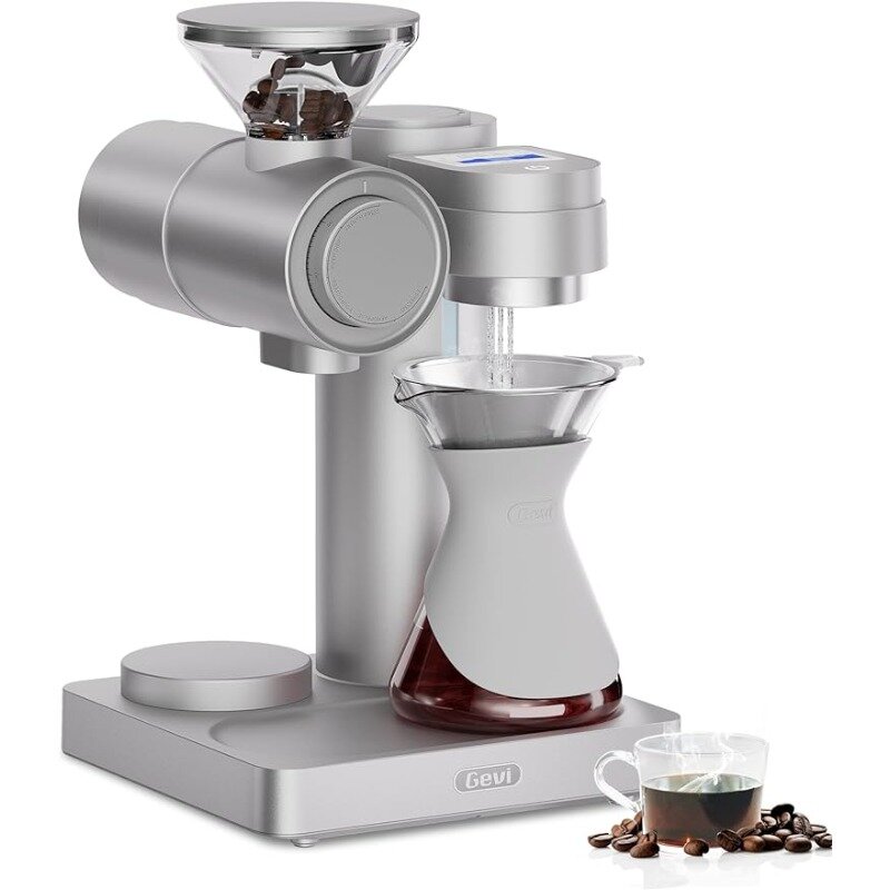 Máquina de café Gevi Professional Barista, Inteligente Pour-over Drip, Brew programável e velocidade de rotação, 51 Step Grind Settings, Receita personalizada
