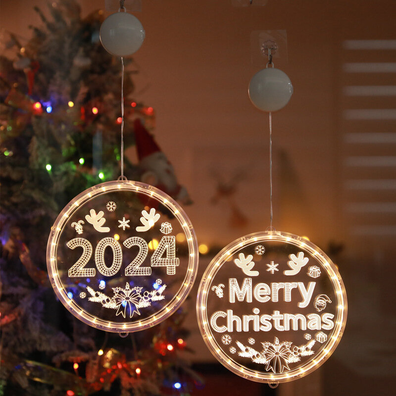40Pcs Led Window Wall Hanging Light Pendant Decoration Lamp New Year Christmas Atmosphere Ornament Night Lighting Gift