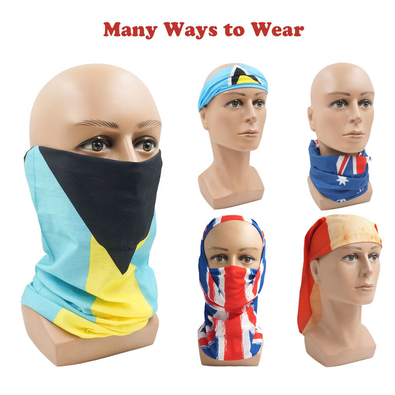 Commonwealth of Nations Flag Bandanas Multifunctional Headwear for Women Men UK/England/Canada/Australia Dustproof Cycling Scarf