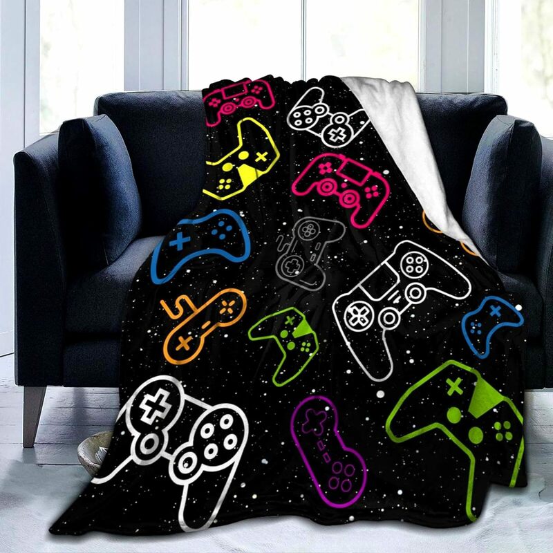Game blanket soft flange game player throws blanket electronic game boys and girls adult gift sofa travel home decoration