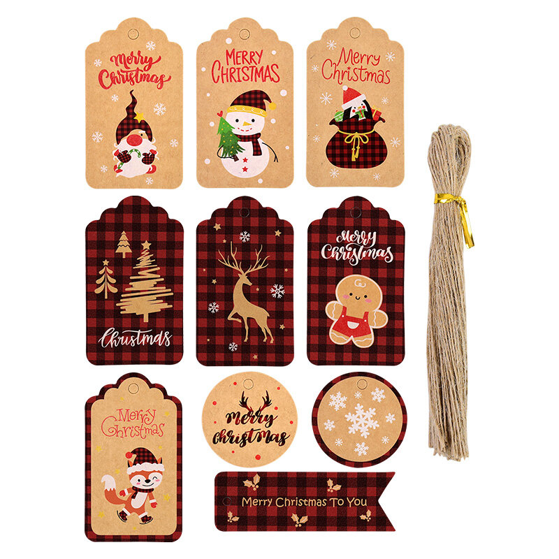 50 pz buon natale etichette di carta Kraft carta natale fai da te cartellini confezioni regalo decorazione festa di natale capodanno Navidad