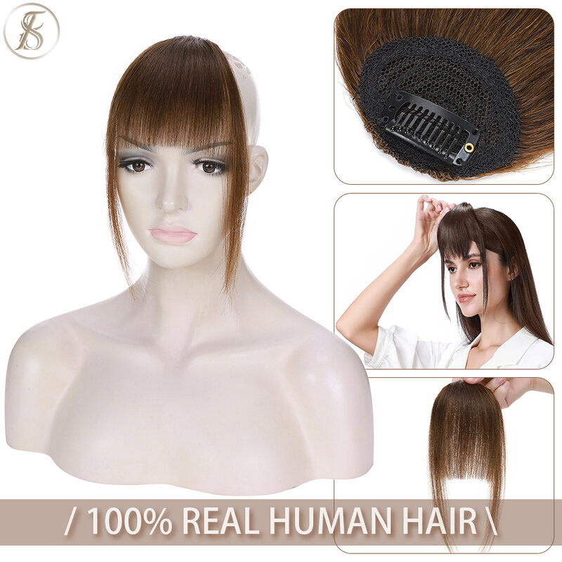 Frangia per capelli naturali TESS frangia 9g capelli umani con aste 11 pollici accessori per capelli finti invisibili Clip In frangia per donna