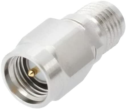 SMA Male to SMA Female Microwave Adapter, DC to 18 GHz, 50 Ohm, Stainless Steel Body, 5G Wireless Communication