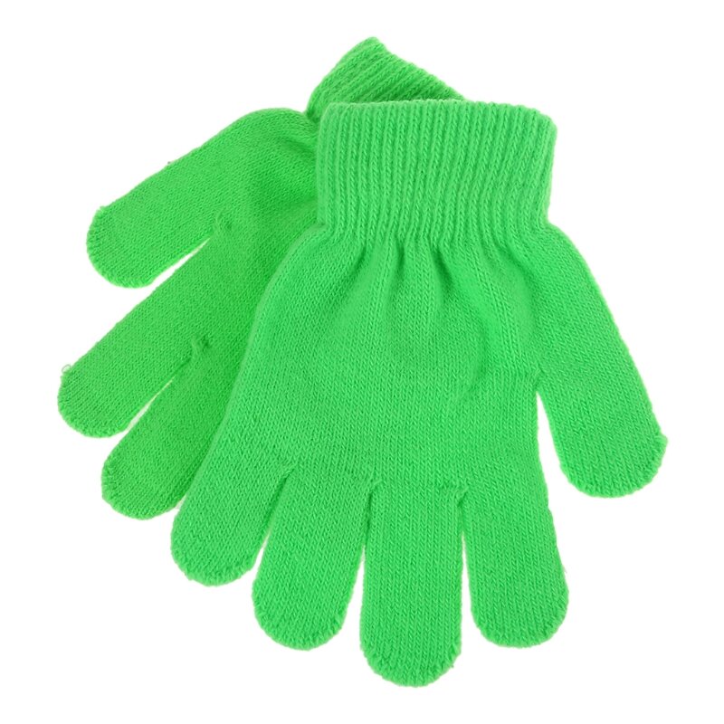 Unisex Warm Thick Thermal Gloves for Boys Girls Solid Color Soft Texture