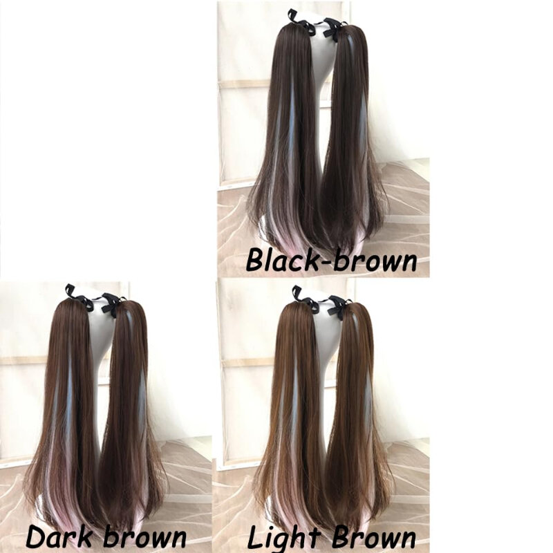 Parrucca lunga coda di cavallo estensioni dei capelli evidenziati alla moda accessori per capelli personalizzati per le donne parrucche Glueless per ragazze pronte da indossare