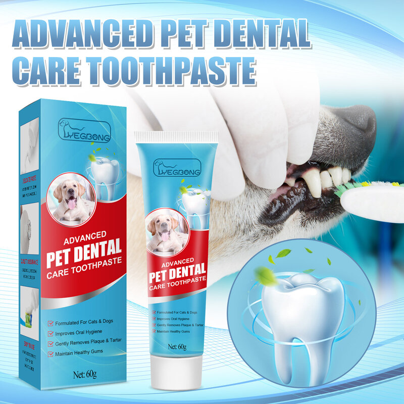 ペットの歯科用歯磨き粉,犬の新鮮な息の口の脱臭剤,歯垢,歯のクリーニング,緑,青