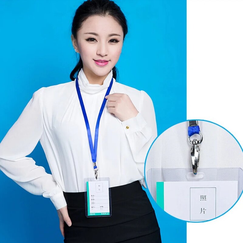 New Neck Strap Lanyard Security ID Card Cassette Badge Holder Metal Available Detachable Phone Camera
