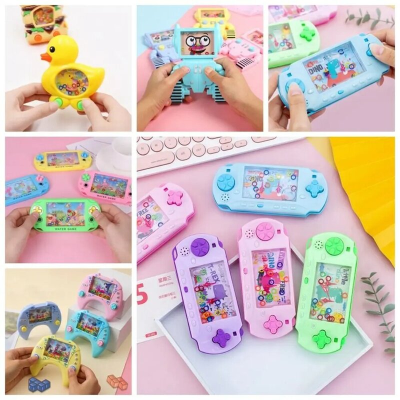 Retro Water Ring Game Machine Child Handheld Game Machine Water Circle Ring Toss Squeeze Toy Parent-Child Interactive Toys