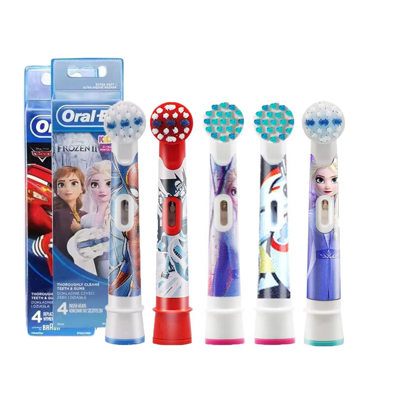 Oral B-Cabeças de Substituição Escova Elétrica para Crianças, Pequena Cabeça Redonda, Cerdas Macias, Dentes Escova de Limpeza Recarga, EB10