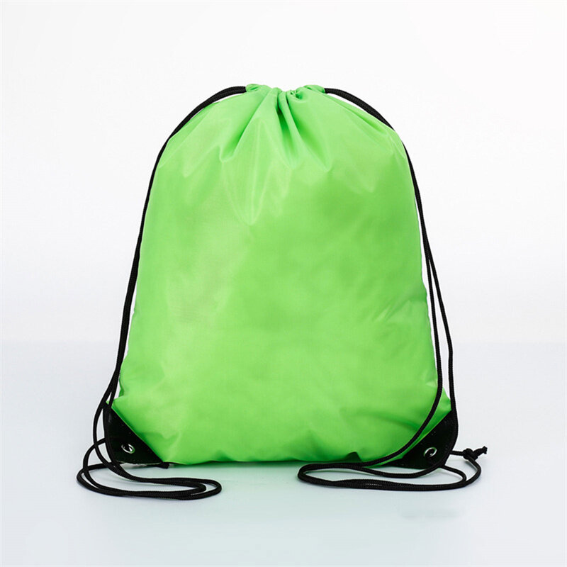 1pc drawstring mochila com faixa reflexiva string mochila cinch sacos saco a granel para a escola yoga esporte ginásio viajar