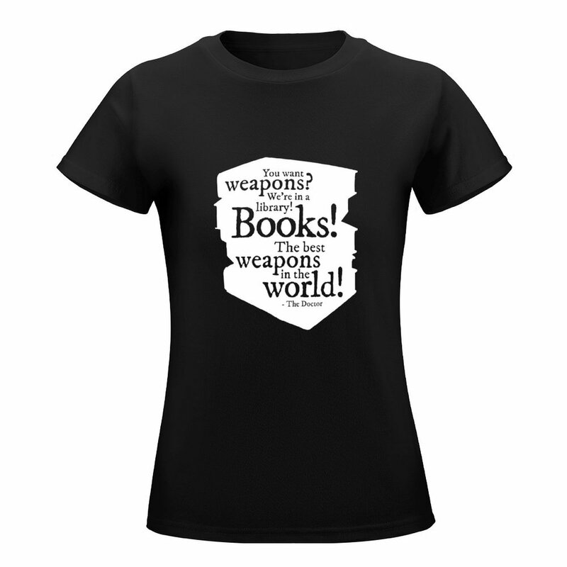 Livros As melhores armas do mundo! T-shirt gráfica estética feminina, tops plus size