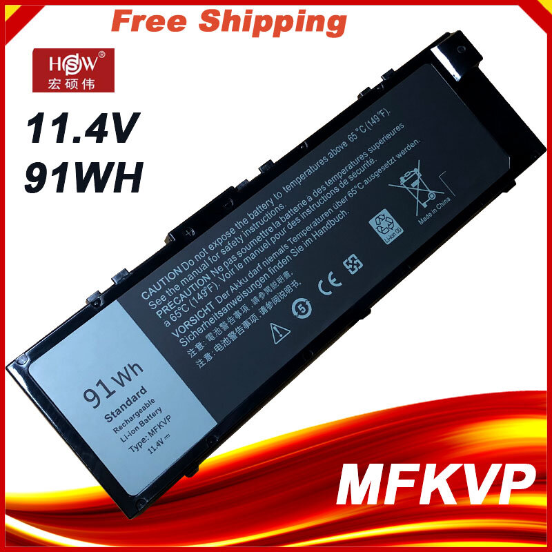 MFKVP Batterie D'ordinateur Portable Pour Dell Precision 7510 7520 7710 7720 M7710 M7510 T05W1 1G9VM GR5D3 0FNY7 M28DH 11.4V 91Wh